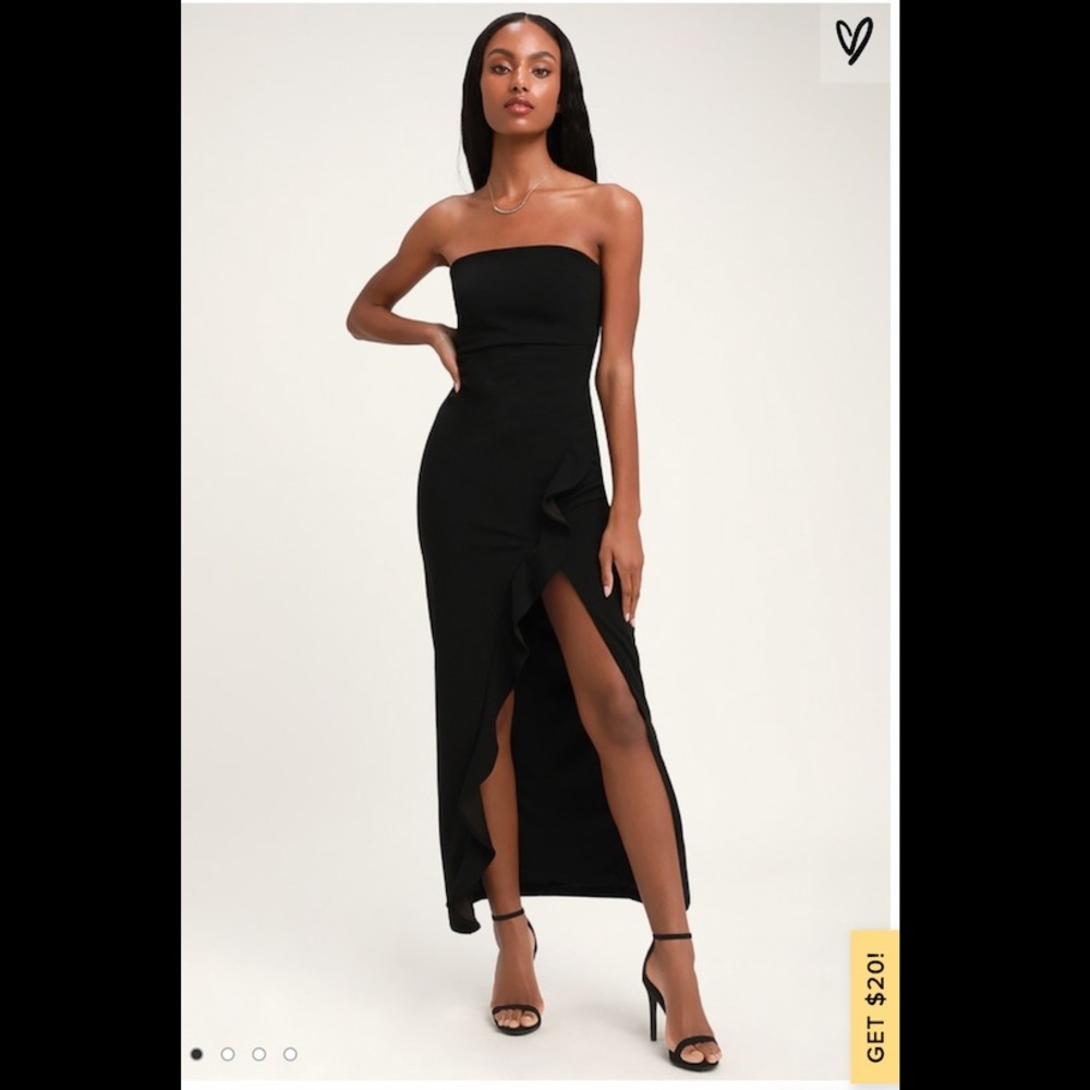 Black LuLus Strapless Dress